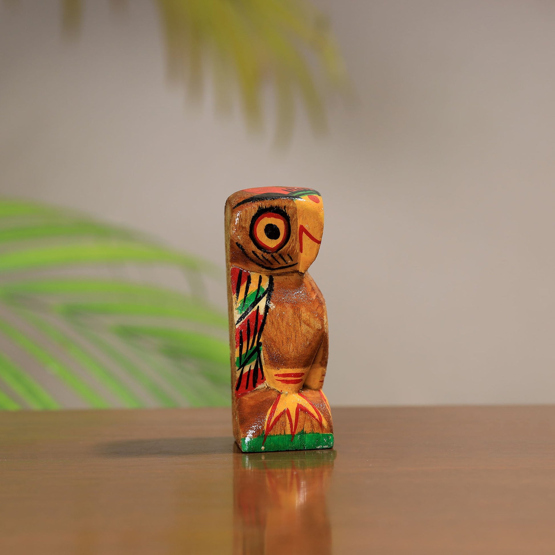 Beautiful Handpainted Burdwan Wood Owl Sculpture Set (Tiny,Set of 2) 28