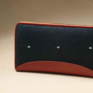 Black - Handcrafted Jacquard Weave Leather Wallet