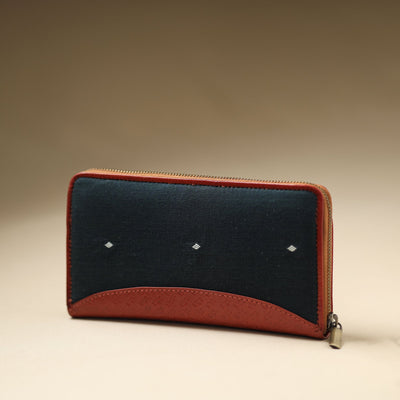 Black - Handcrafted Jacquard Weave Leather Wallet