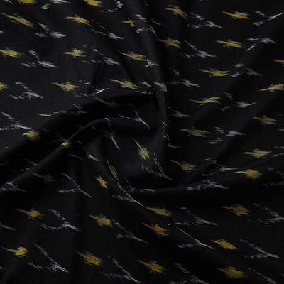 Black - Mercerised Cotton Pochampally Ikat Fabric 21