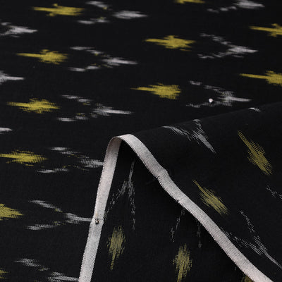 Black - Mercerised Cotton Pochampally Ikat Fabric 21
