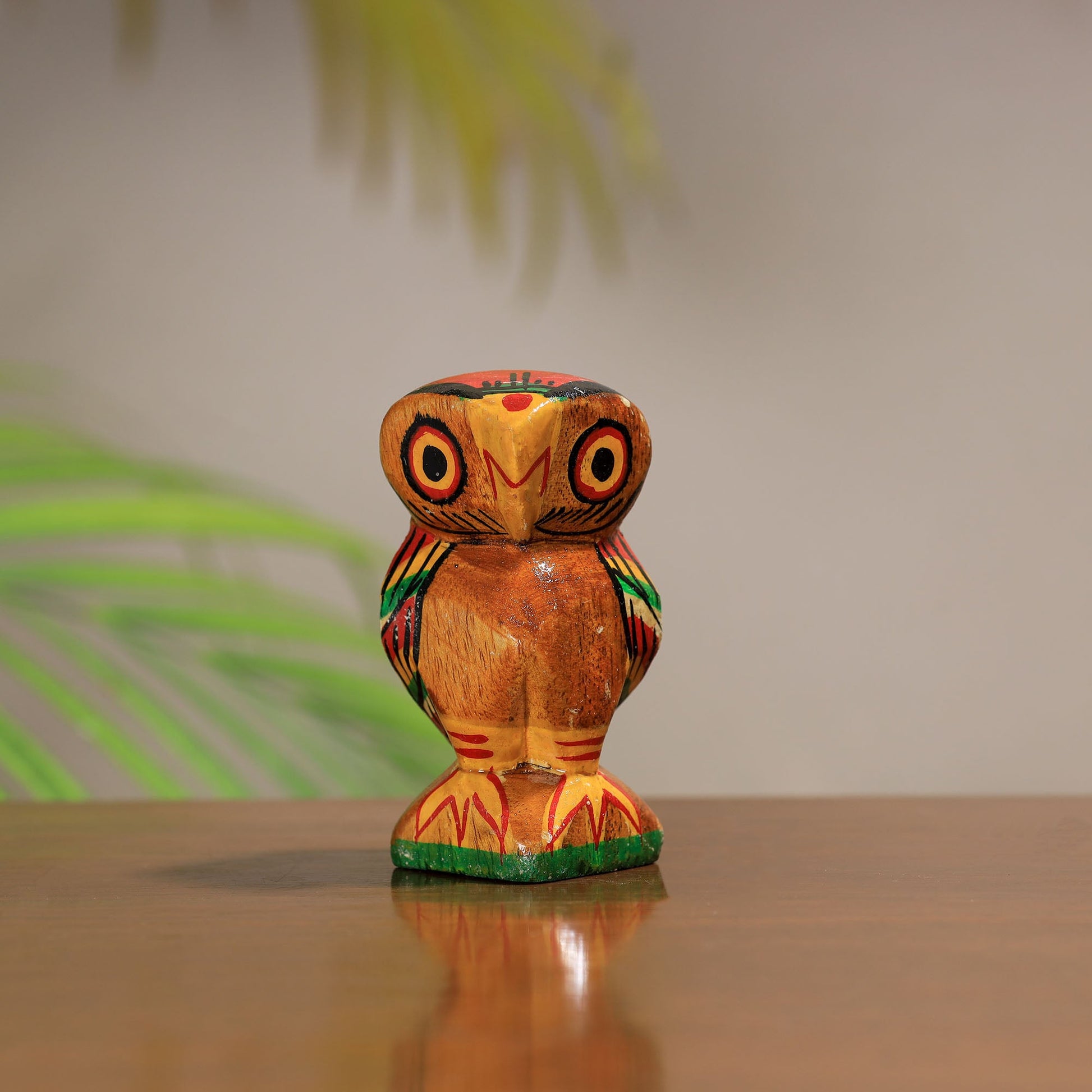 Beautiful Handpainted Burdwan Wood Owl Sculpture Set (Tiny,Set of 2) 28
