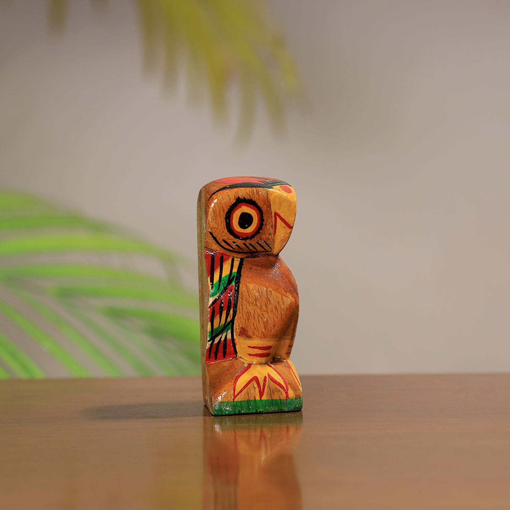 Beautiful Handpainted Burdwan Wood Owl Sculpture Set (Tiny,Set of 2) 28