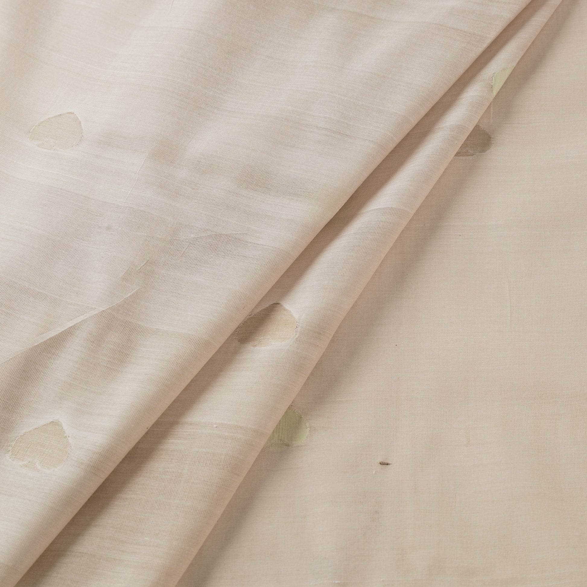 Beige - Godavari Jamdani Multicolor Lotus Thread Buti Handloom Cotton Fabric