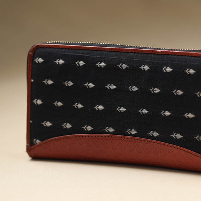 Black - Handcrafted Jacquard Weave Leather Wallet