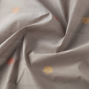Brown - Godavari Jamdani Multicolor Lotus Thread Buti Handloom Cotton Fabric