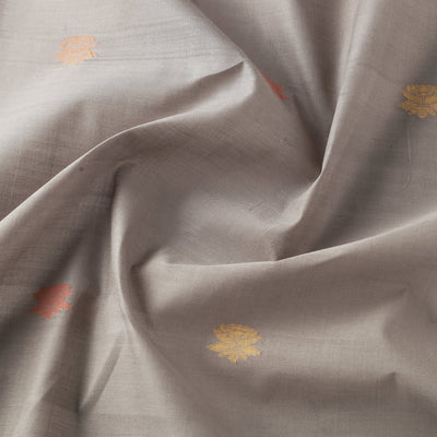 Brown - Godavari Jamdani Multicolor Lotus Thread Buti Handloom Cotton Fabric