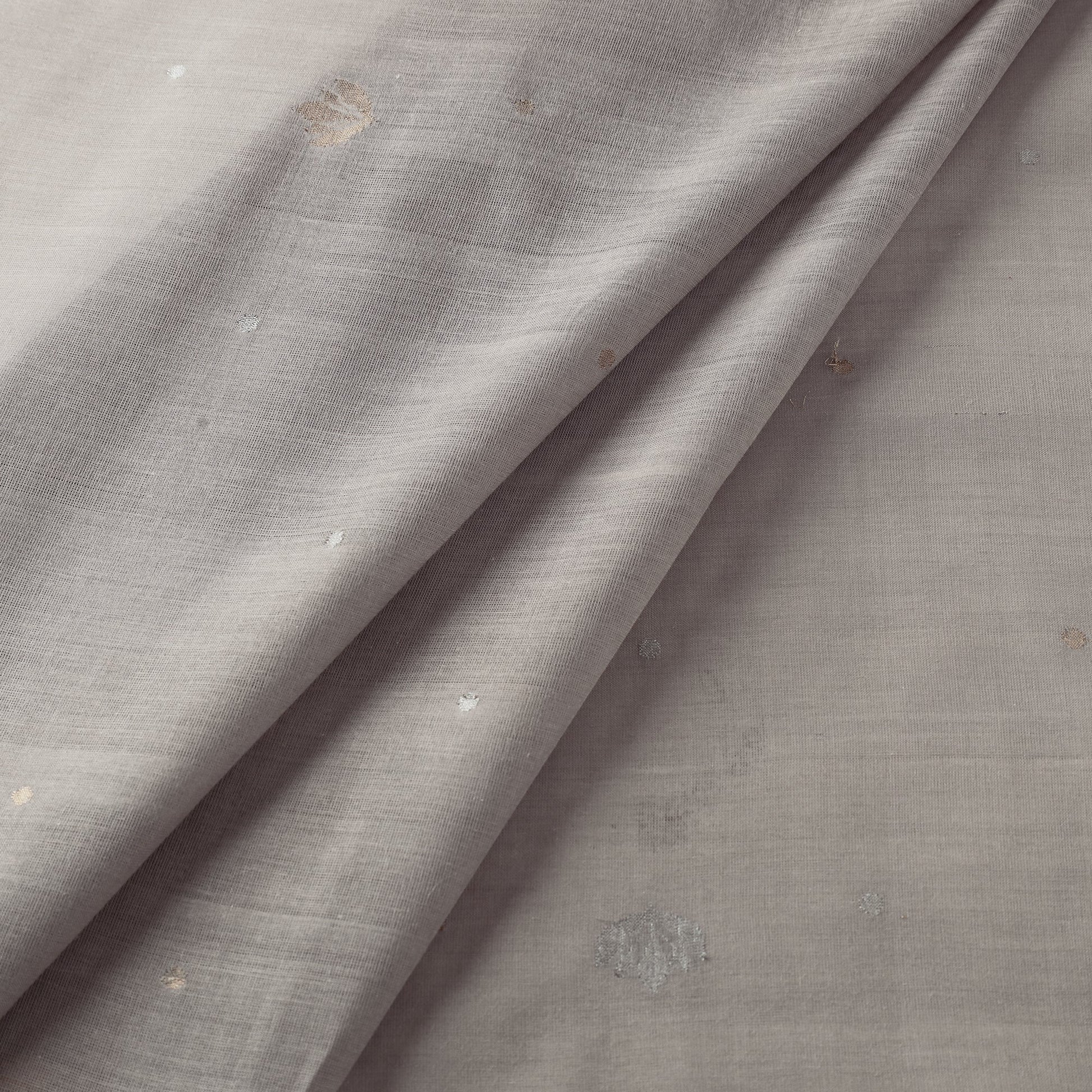 Brown - Godavari Jamdani Pan Zari Buti Handloom Cotton Fabric