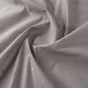 Brown - Godavari Jamdani Pan Zari Buti Handloom Cotton Fabric