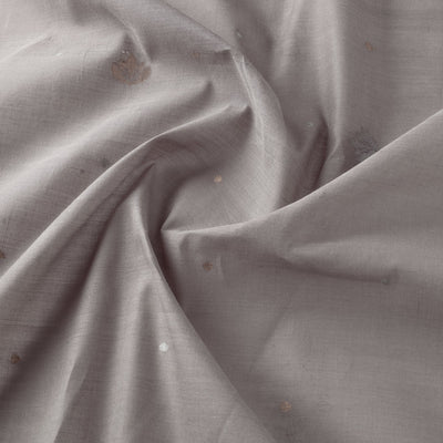 Brown - Godavari Jamdani Pan Zari Buti Handloom Cotton Fabric