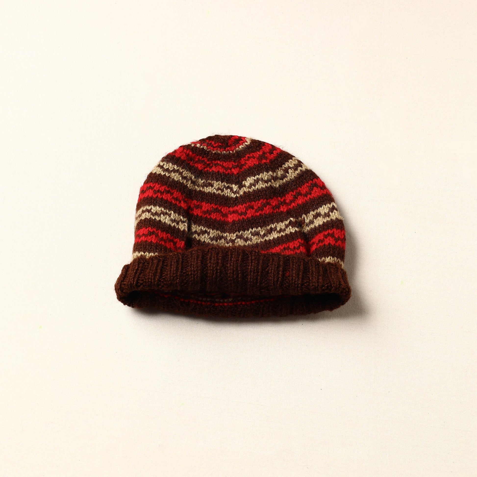 Brown - Kumaun Hand Knitted Woolen Cap