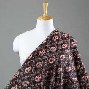Brown - Natural Dyed Cotton Ajrakh Print Fabric 43