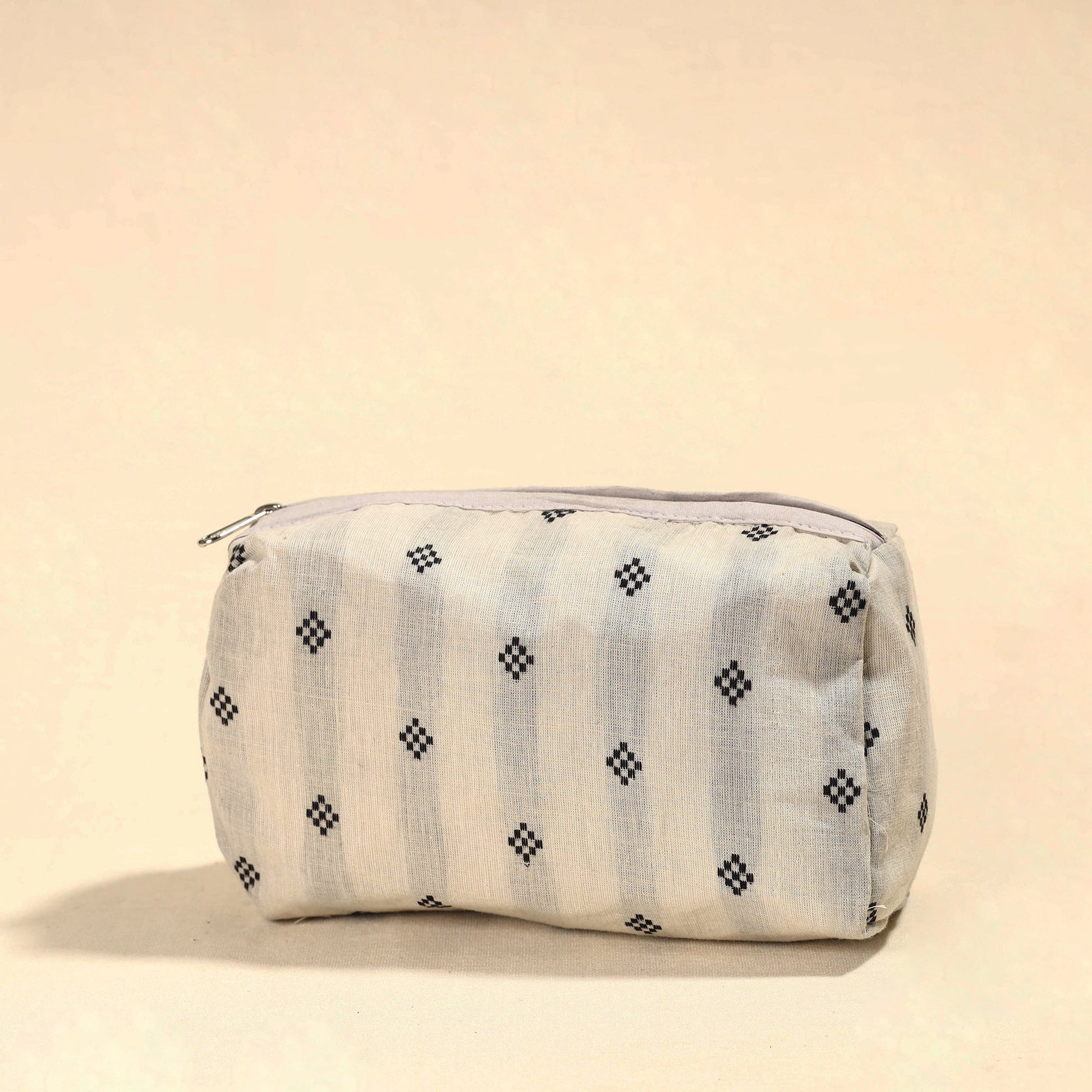 Beige - Jacquard Cotton Toiletry Pouch