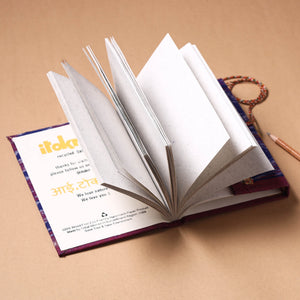 Blue - Fabric Cover Handmade Paper Notebook with Thread Lock