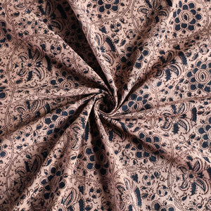 Beige - Original Pedana Kalamkari Block Printed Cotton Table Cover (46 x 43 in)