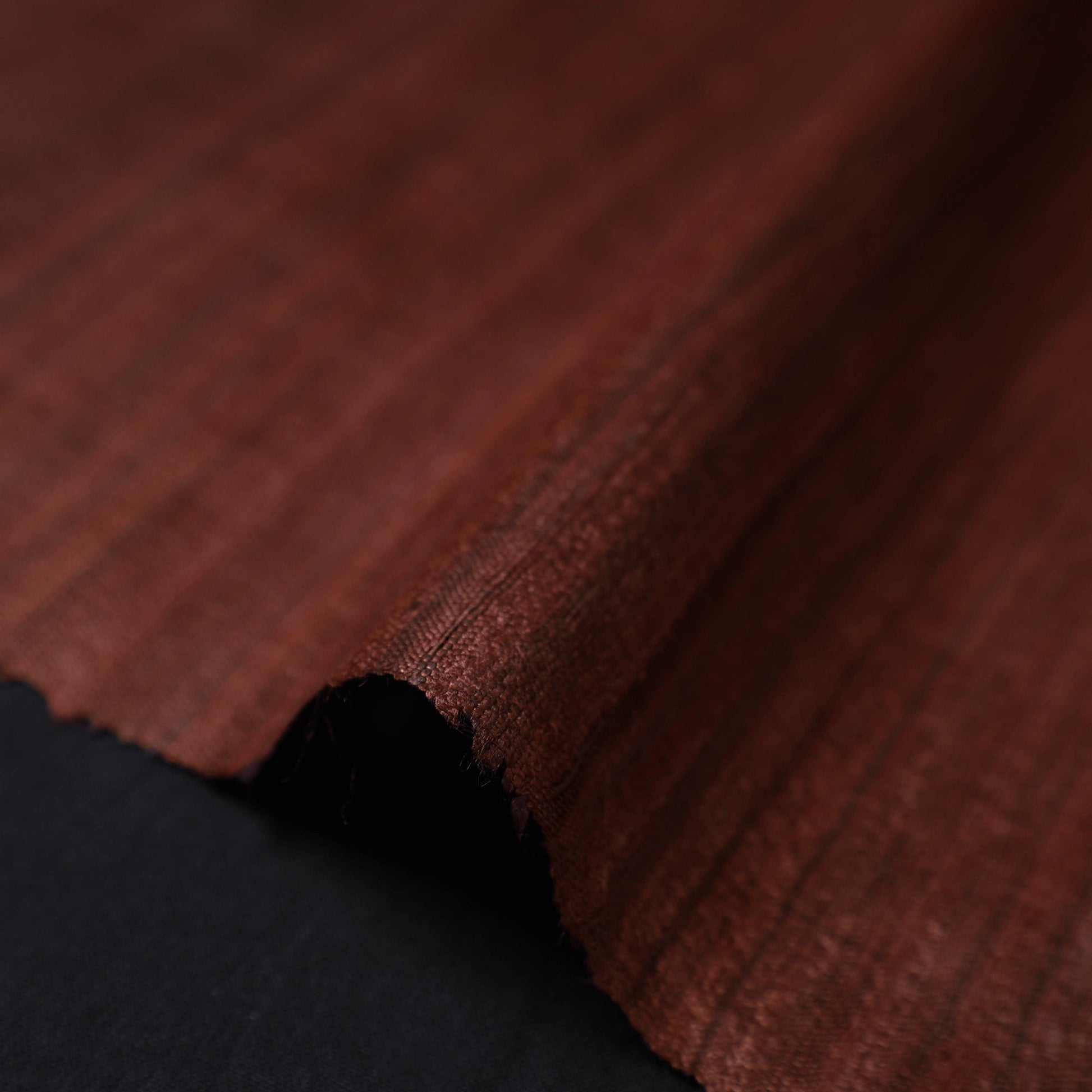 Brown - Bhagalpuri Handwoven Pure Desi Tussar Silk Fabric 09