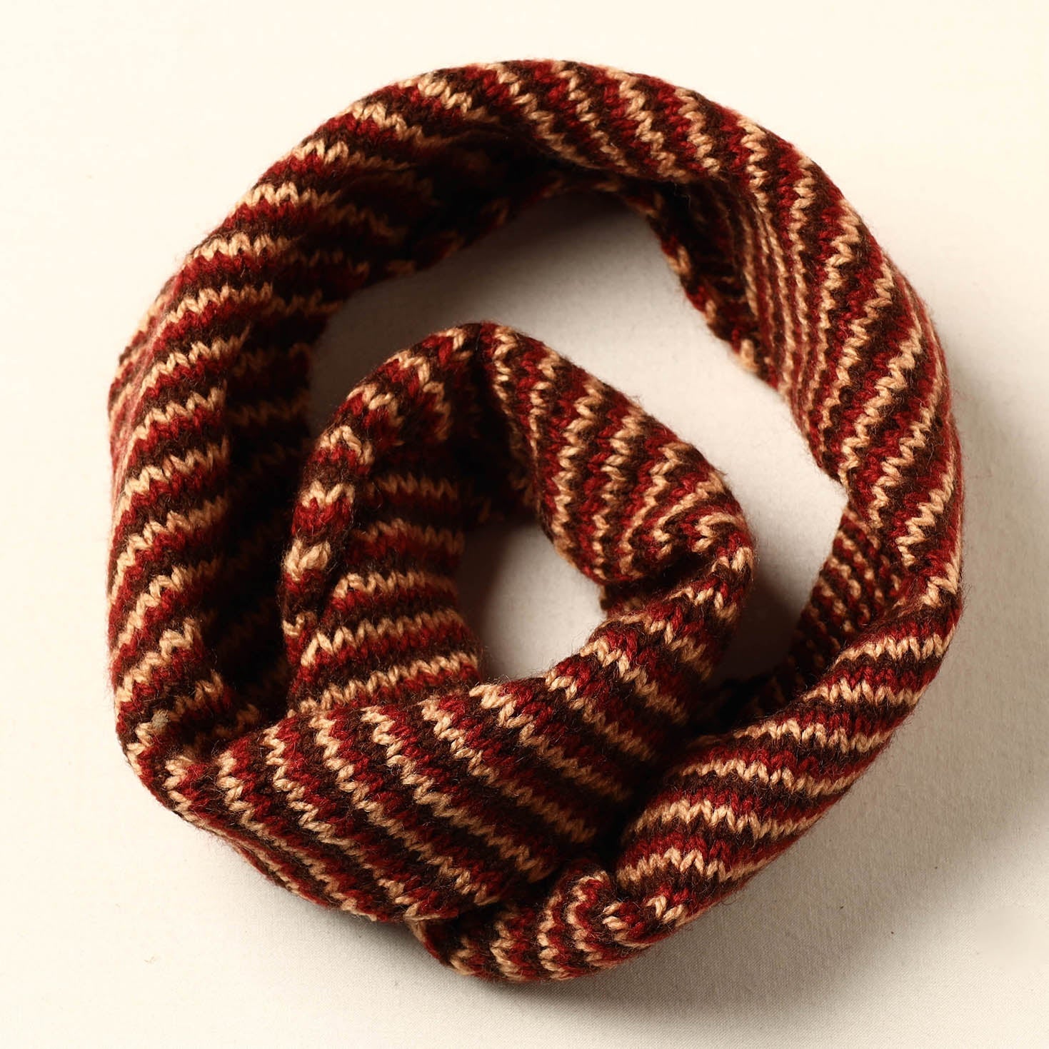 Brown - Kumaun Hand Knitted Woolen Neck Warmer