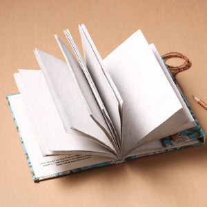 Blue - Fabric Cover Handmade Paper Notebook with Thread Lock