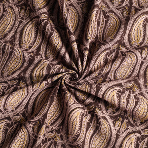 Brown - Original Pedana Kalamkari Block Printed Cotton Table Cover (46 x 43 in)