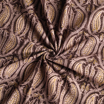 Brown - Original Pedana Kalamkari Block Printed Cotton Table Cover (46 x 43 in)