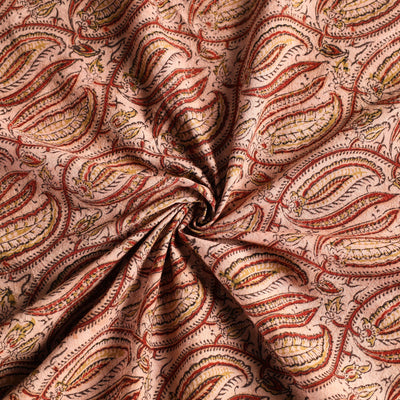 Beige - Original Pedana Kalamkari Block Printed Cotton Table Cover (46 x 43 in)