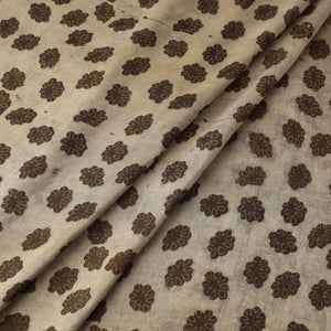 Brown - Akola Hand Block Printed Mulberry Silk Fabric 03