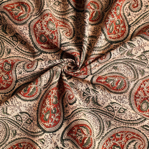 Beige - Original Pedana Kalamkari Block Printed Cotton Table Cover (46 x 43 in)