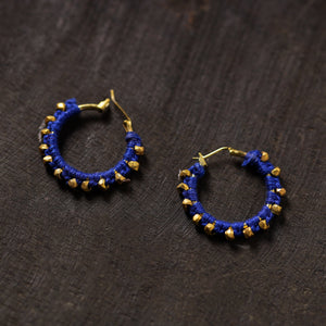 Aahana Handmade Thread & Brass Bead Work Earrings 09