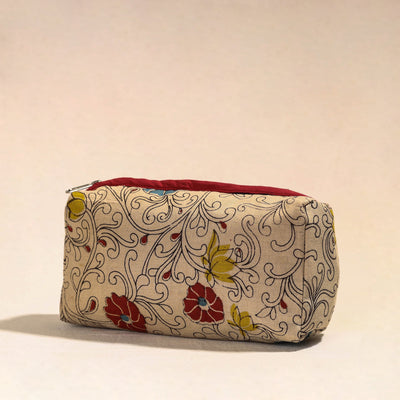 Beige - Handmade Cotton Toiletry Pouch 08