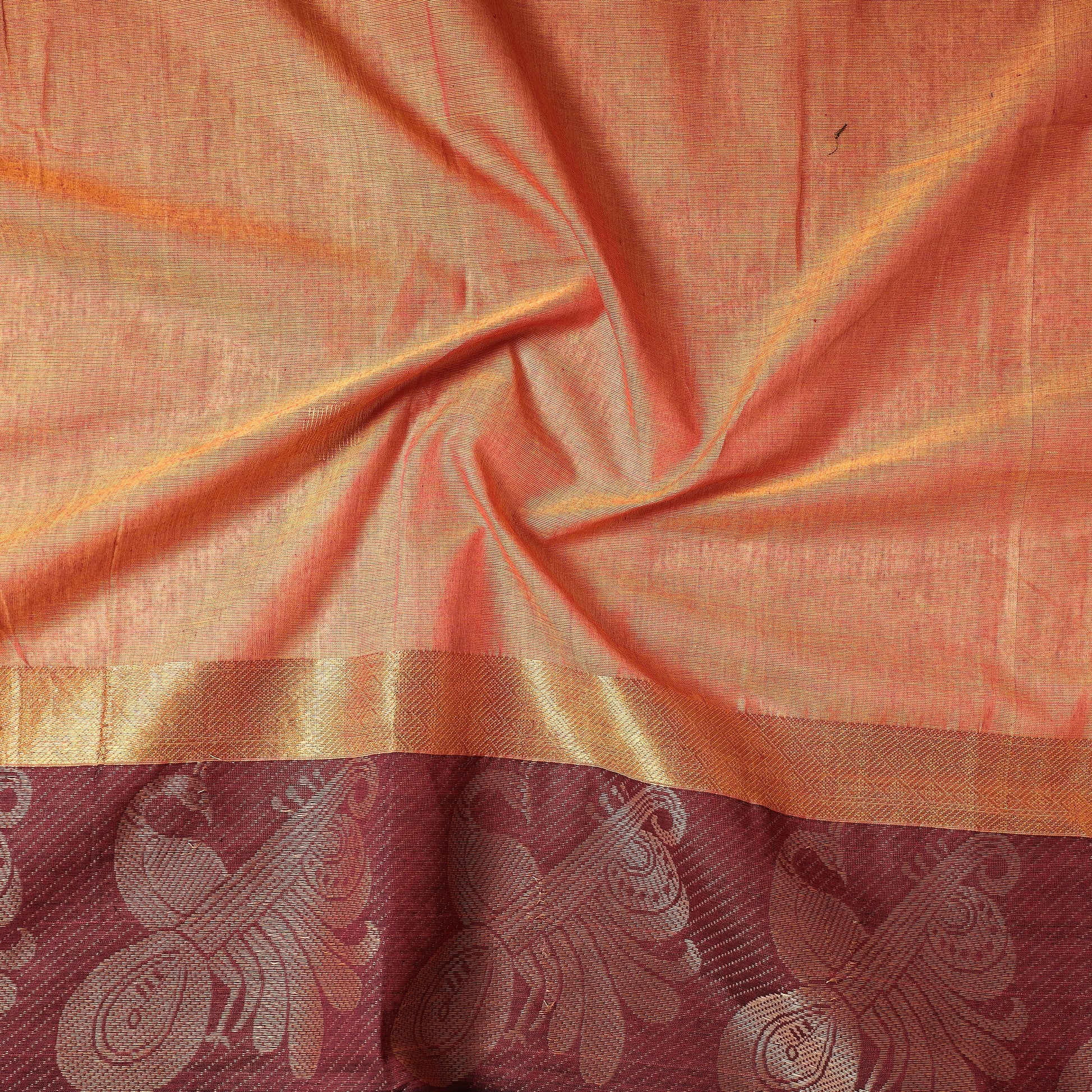 Brown - Kanchipuram Cotton Precut Fabric (1.1 Meter)