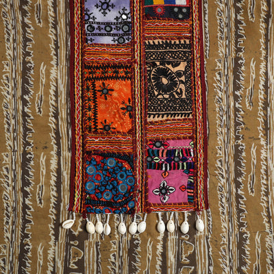 Brown - Kutch Embroidery Cotton Akola Kurta Material (3m) 13