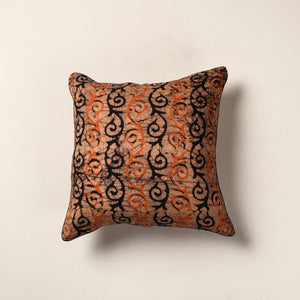 Brown - Hand Batik Printed Cotton Cushion Cover (16 x 16 in)