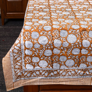 Brown - Block Print Cotton Single Sanganeri Bed Sheet 13