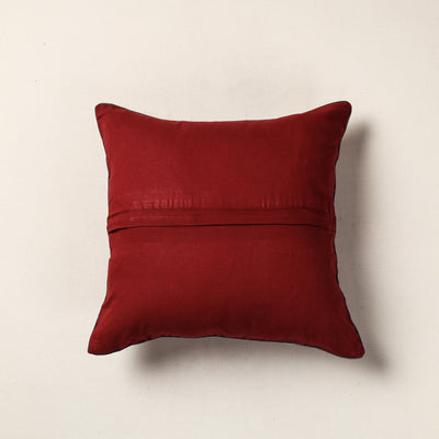 Brown - Hand Batik Printed Cotton Cushion Cover (16 x 16 in)