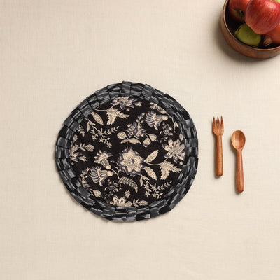 Black - Handcrafted Cotton Round Pot Holder 04