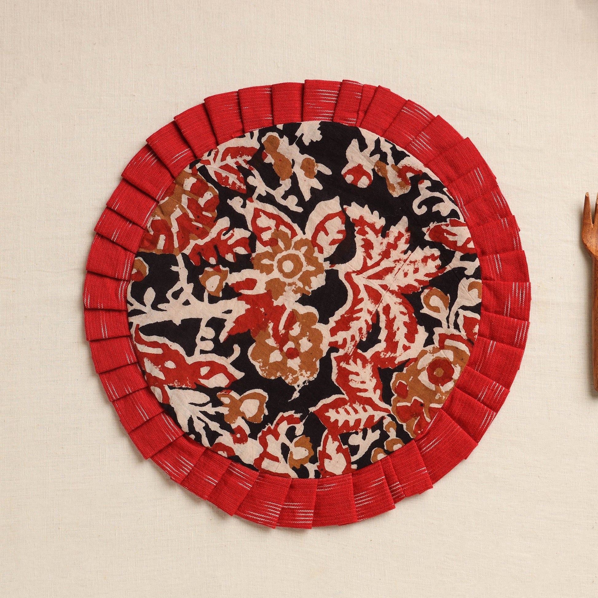 Black - Handcrafted Cotton Round Pot Holder 05
