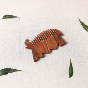 Bijnor Hand Carved Sheesham Wood Comb (Medium)