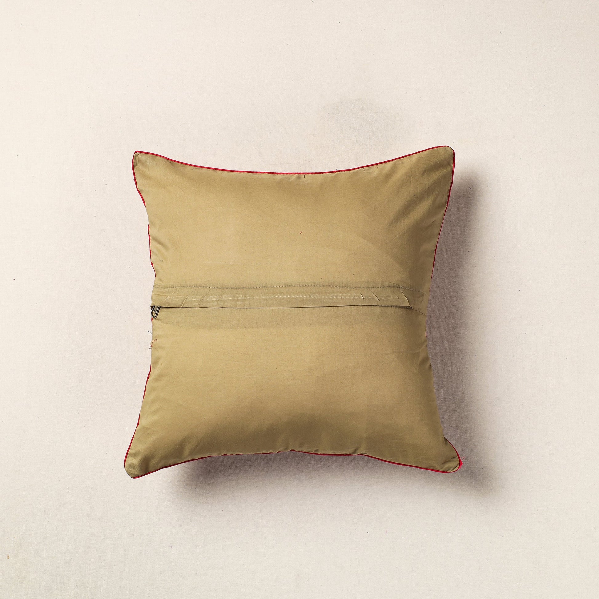 Brown - Hand Batik Printed Cotton Cushion Cover (16 x 16 in)