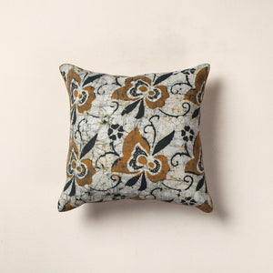 Brown - Pure Cotton Hand Batik Cushion Cover (18 x 18 in)