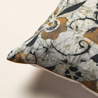 Brown - Pure Cotton Hand Batik Cushion Cover (18 x 18 in)