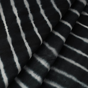 Black - Leheriya Tie-Dye Chanderi Silk Fabric 04