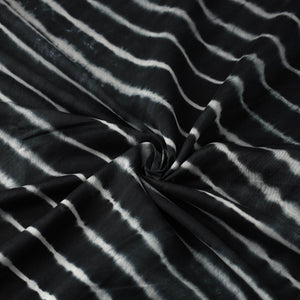 Black - Leheriya Tie-Dye Chanderi Silk Fabric 04