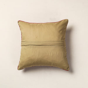 Brown - Hand Batik Printed Cotton Cushion Cover (16 x 16 in)