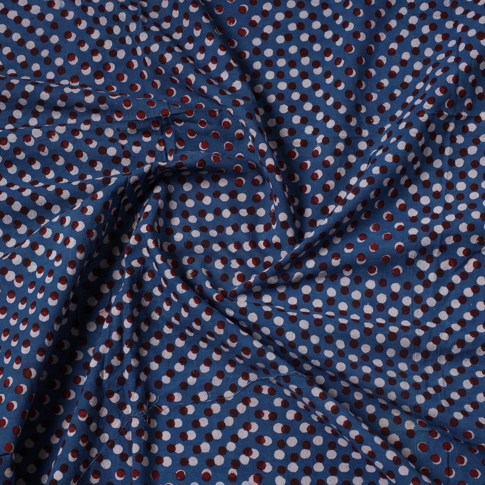 Blue - Ajrakh Block Printed Cotton Precut Fabric (1 meter) 40