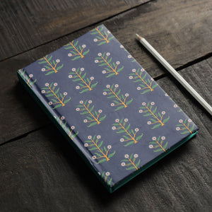 Blue - Flower Motif Handmade Notebook