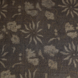 Brown - Pure Wool Handloom Akola Print Fabric 04