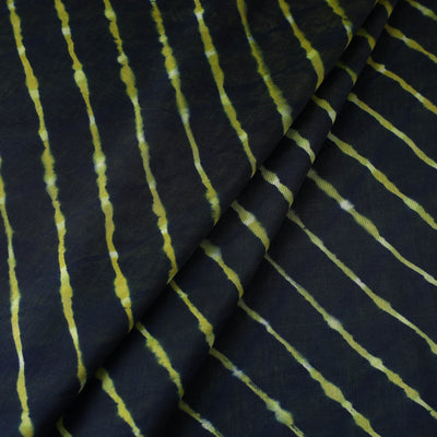 Black - Multicolour Leheriya Tie-Dye Chanderi Silk Fabric 09