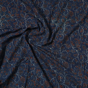 Blue - Ajrakh Block Printed Cotton Precut Fabric (1 meter) 49