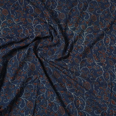Blue - Ajrakh Block Printed Cotton Precut Fabric (1 meter) 49