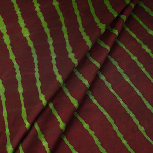 Brown - Multicolour Leheriya Tie-Dye Chanderi Silk Fabric 10